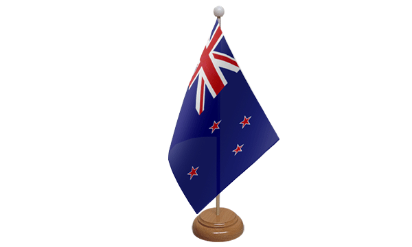 New Zealand Small Flag with Wooden Stand